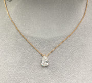 Pendentif diamant poire 1.00 carat or jaune Ely